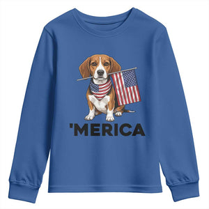 Patriotic Beagle Lover 4th Of July Dog Youth Sweatshirt Merica Pride