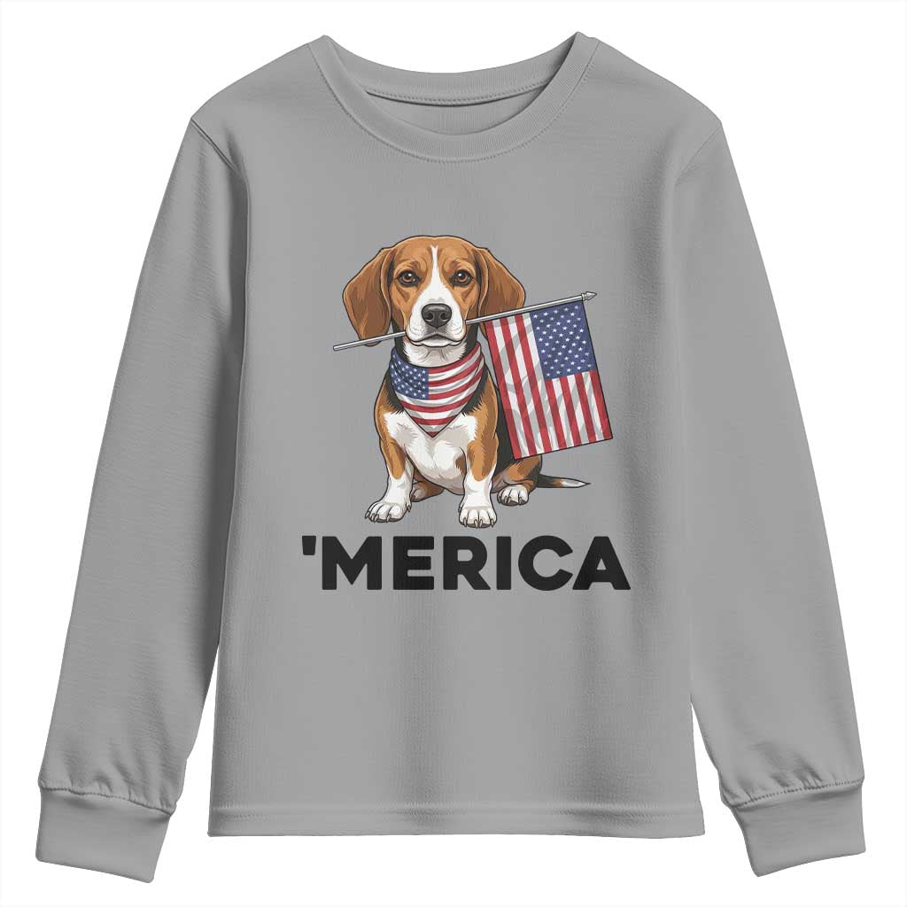 Patriotic Beagle Lover 4th Of July Dog Youth Sweatshirt Merica Pride