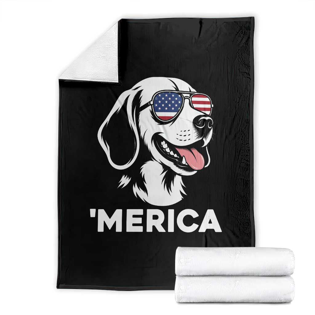 Funny Merica Beagle Lover 4th Of July Throw Blanket Patriotic Dog Gift