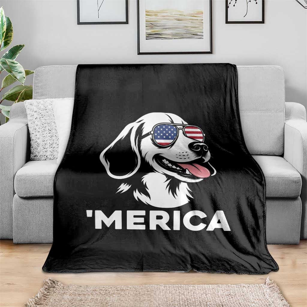 Funny Merica Beagle Lover 4th Of July Throw Blanket Patriotic Dog Gift