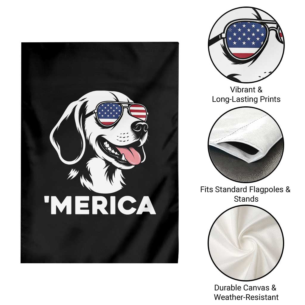 Funny Merica Beagle Lover 4th Of July Garden Flag Patriotic Dog Gift
