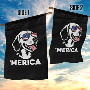 Funny Merica Beagle Lover 4th Of July Garden Flag Patriotic Dog Gift