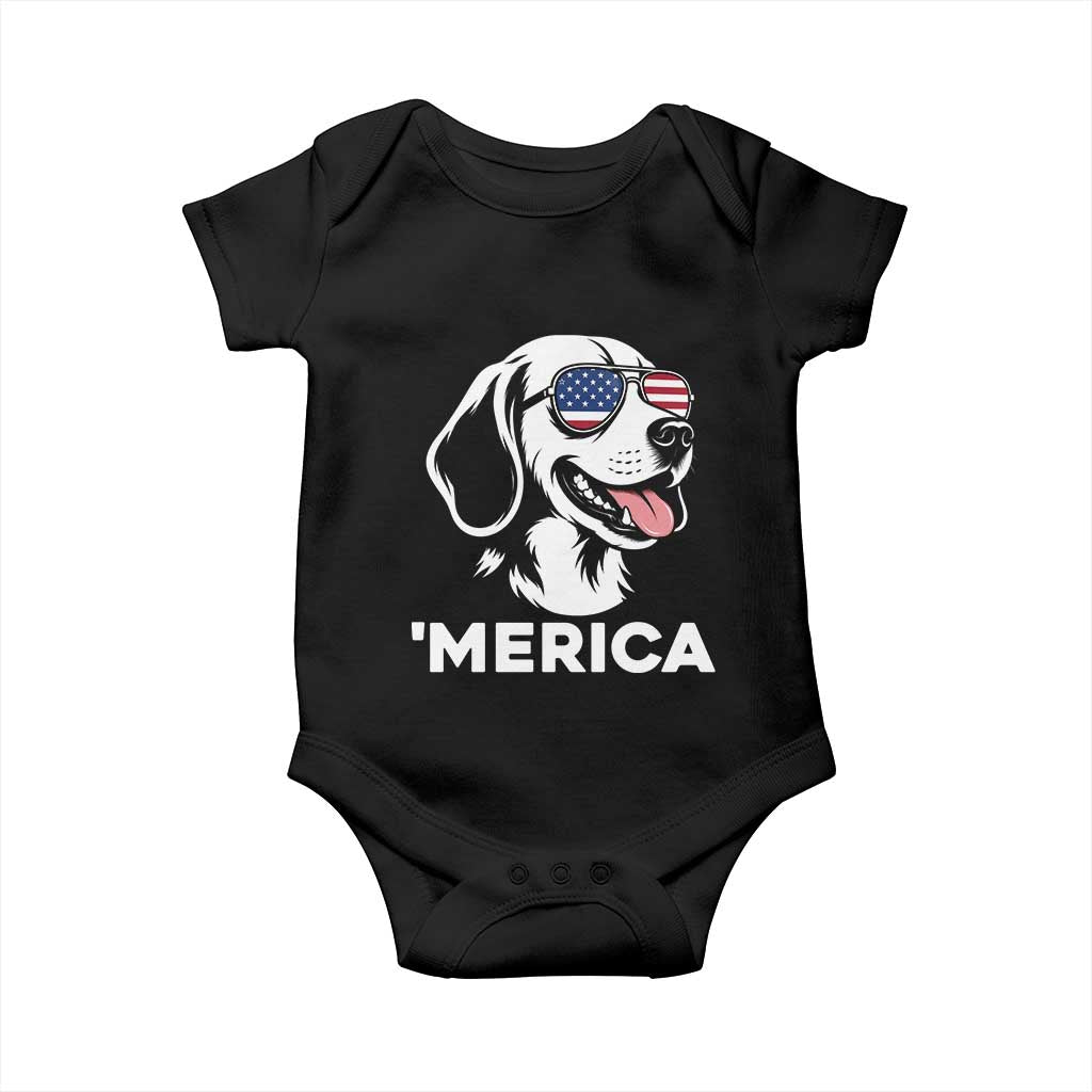 Funny Merica Beagle Lover 4th Of July Baby Onesie Patriotic Dog Gift TS12 Black Print Your Wear