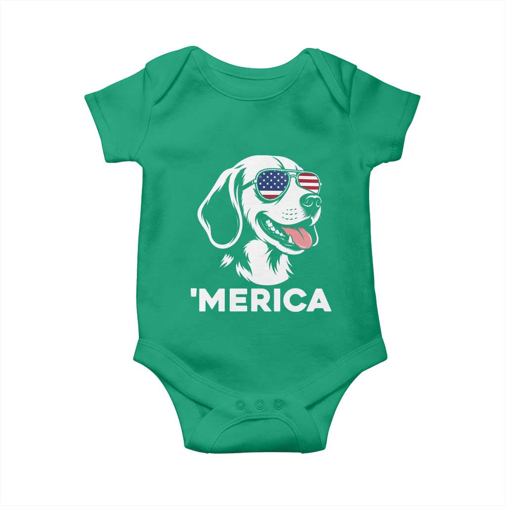 Funny Merica Beagle Lover 4th Of July Baby Onesie Patriotic Dog Gift