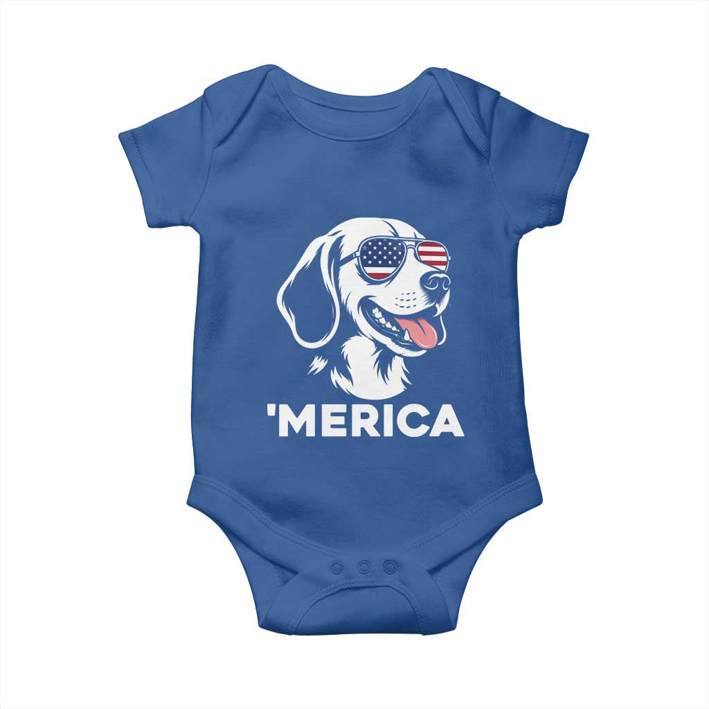 Funny Merica Beagle Lover 4th Of July Baby Onesie Patriotic Dog Gift