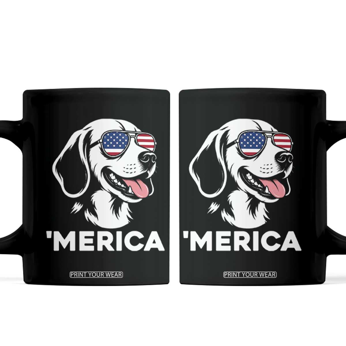Funny Merica Beagle Lover 4th Of July Coffee Mug Patriotic Dog Gift TS12 Black Print Your Wear