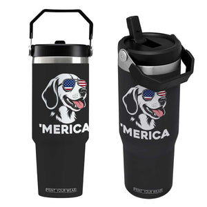 Funny Merica Beagle Lover 4th Of July Flip Straw Tumbler Patriotic Dog Gift