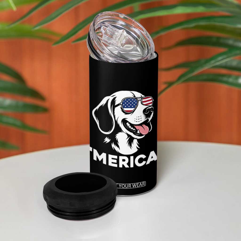 Funny Merica Beagle Lover 4th Of July 4 in 1 Can Cooler Tumbler Patriotic Dog Gift