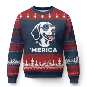 Funny Merica Beagle Lover 4th Of July Ugly Christmas Sweater Patriotic Dog Gift
