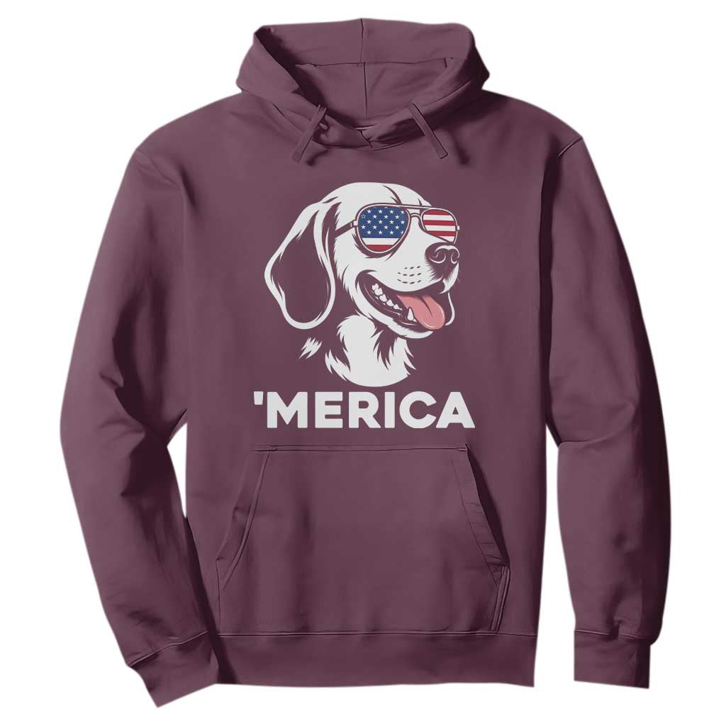 Funny Merica Beagle Lover 4th Of July Hoodie Patriotic Dog Gift