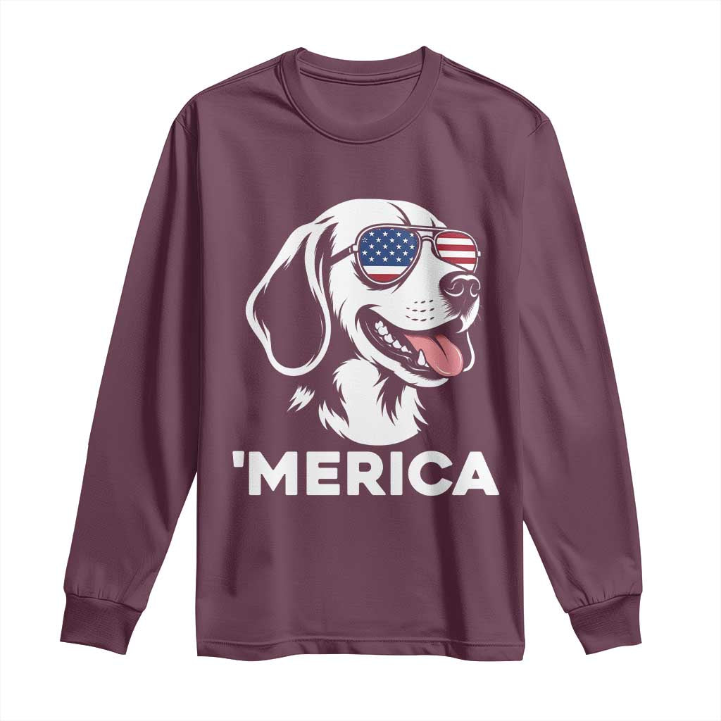 Funny Merica Beagle Lover 4th Of July Long Sleeve Shirt Patriotic Dog Gift