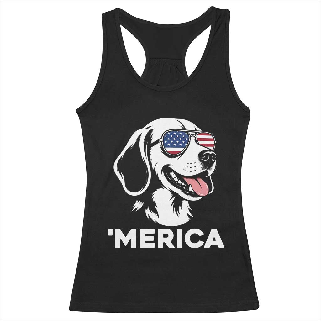 Funny Merica Beagle Lover 4th Of July Racerback Tank Top Patriotic Dog Gift TS12 Black Print Your Wear
