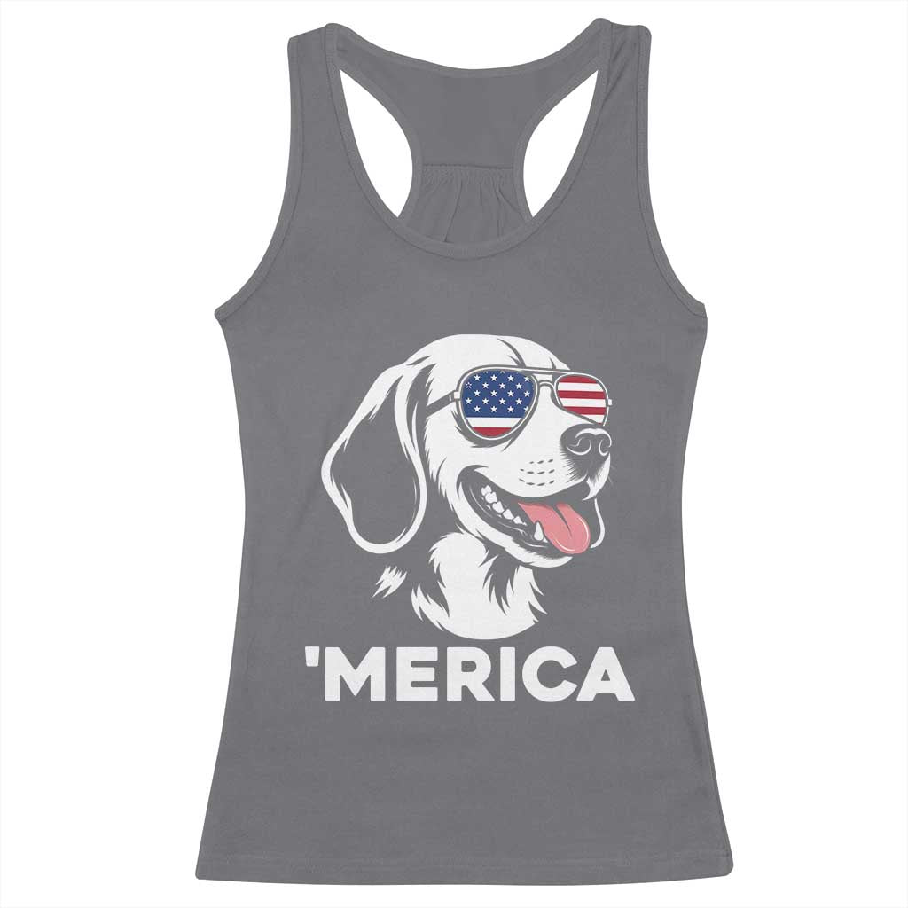 Funny Merica Beagle Lover 4th Of July Racerback Tank Top Patriotic Dog Gift