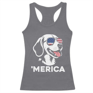 Funny Merica Beagle Lover 4th Of July Racerback Tank Top Patriotic Dog Gift