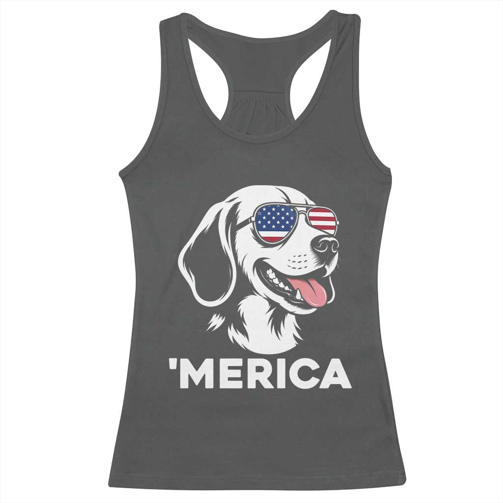 Funny Merica Beagle Lover 4th Of July Racerback Tank Top Patriotic Dog Gift