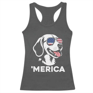 Funny Merica Beagle Lover 4th Of July Racerback Tank Top Patriotic Dog Gift