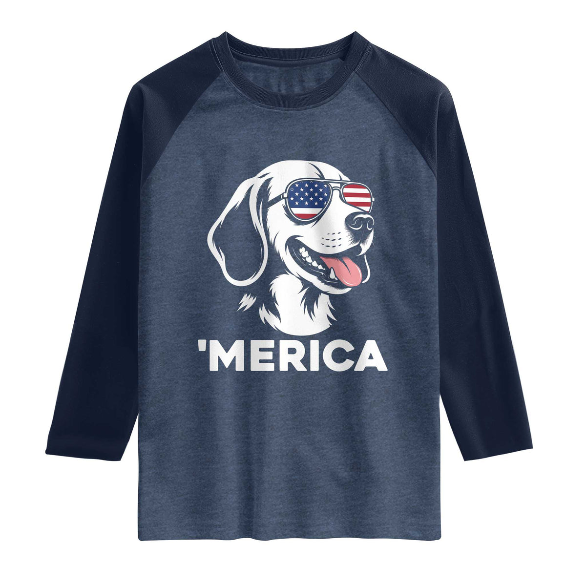 Funny Merica Beagle Lover 4th Of July Raglan Shirt Patriotic Dog Gift