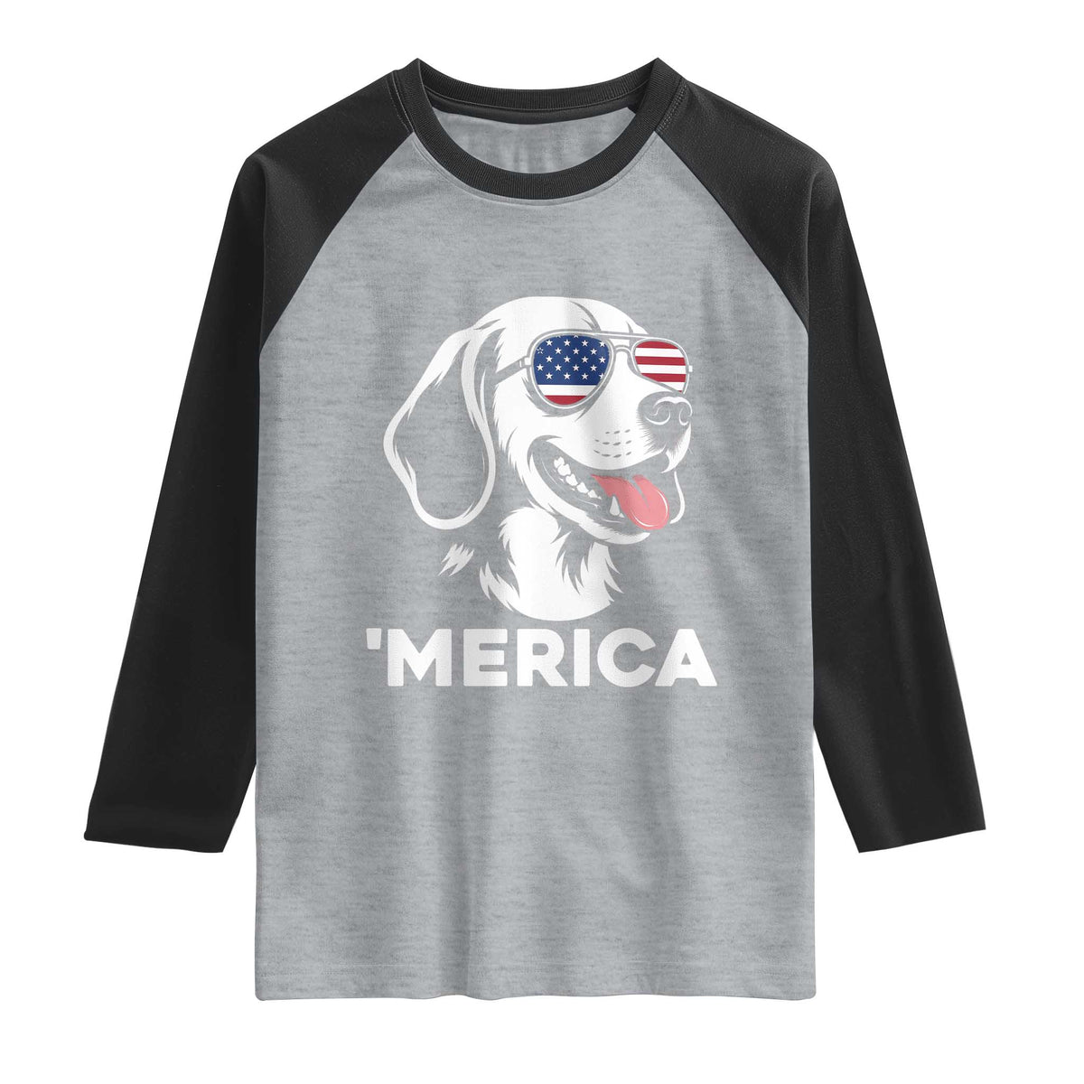 Funny Merica Beagle Lover 4th Of July Raglan Shirt Patriotic Dog Gift