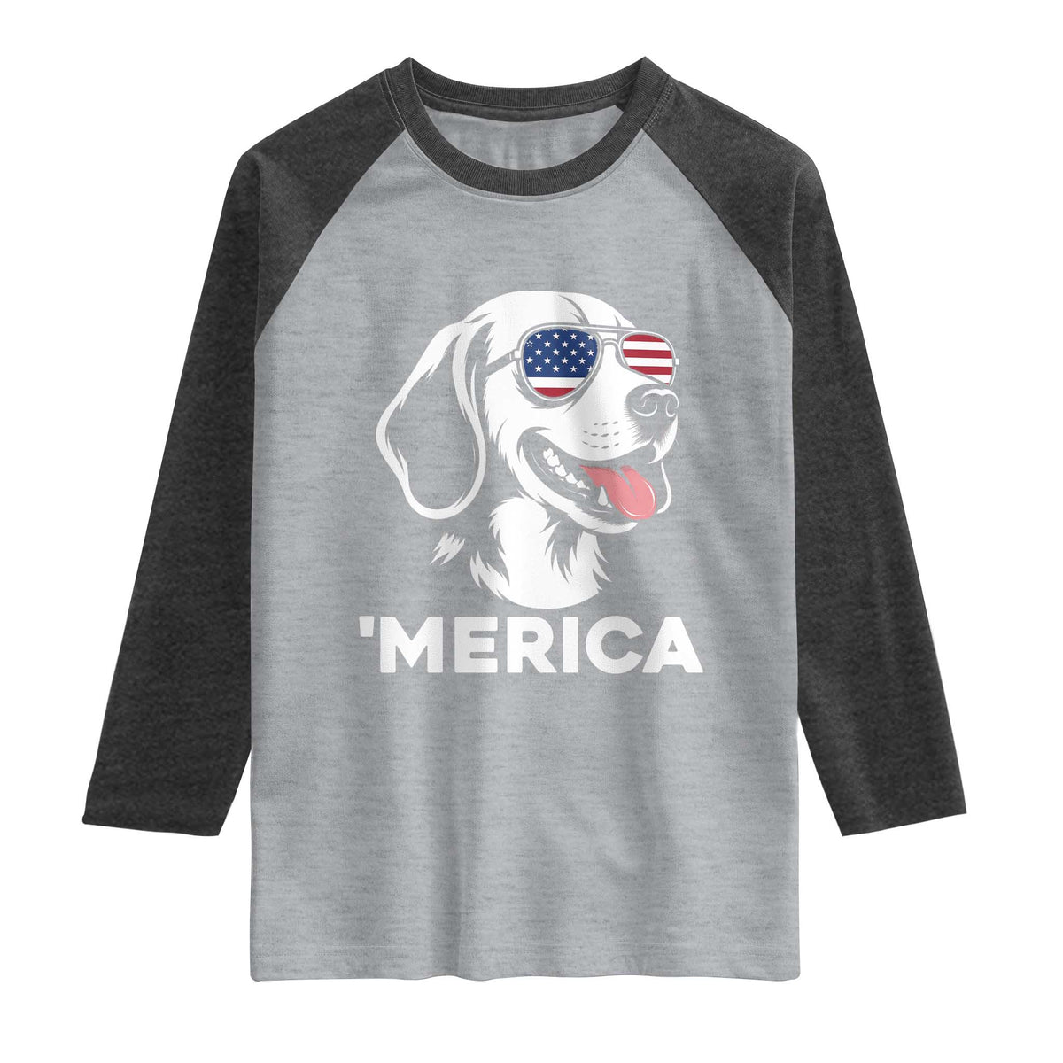 Funny Merica Beagle Lover 4th Of July Raglan Shirt Patriotic Dog Gift