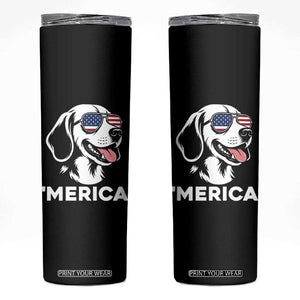 Funny Merica Beagle Lover 4th Of July Skinny Tumbler Patriotic Dog Gift TS12 Black Print Your Wear