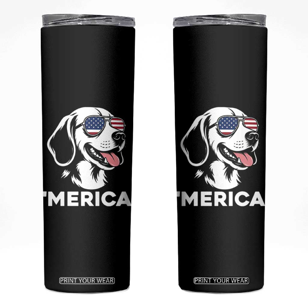 Funny Merica Beagle Lover 4th Of July Skinny Tumbler Patriotic Dog Gift TS12 Black Print Your Wear