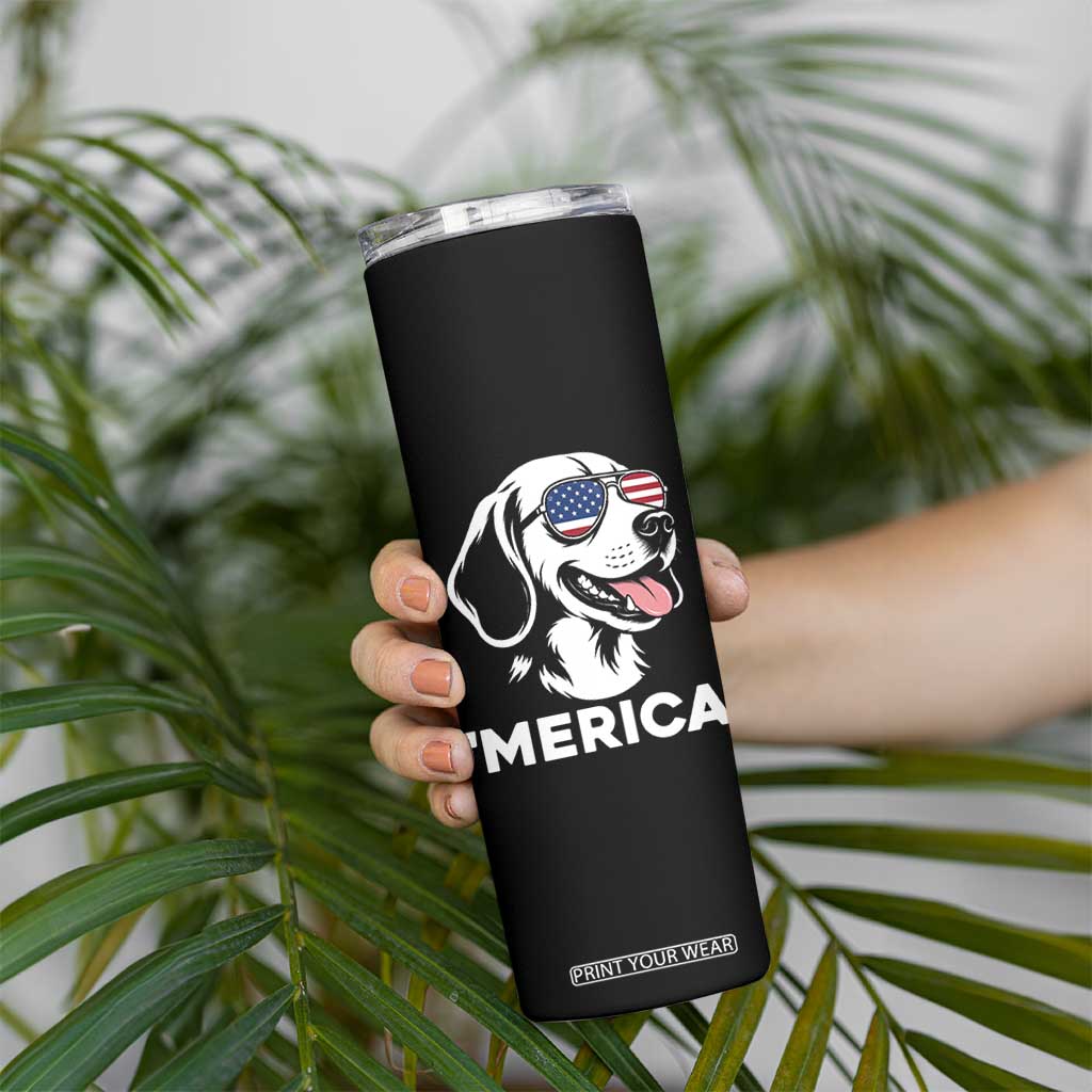 Funny Merica Beagle Lover 4th Of July Skinny Tumbler Patriotic Dog Gift TS12 Print Your Wear
