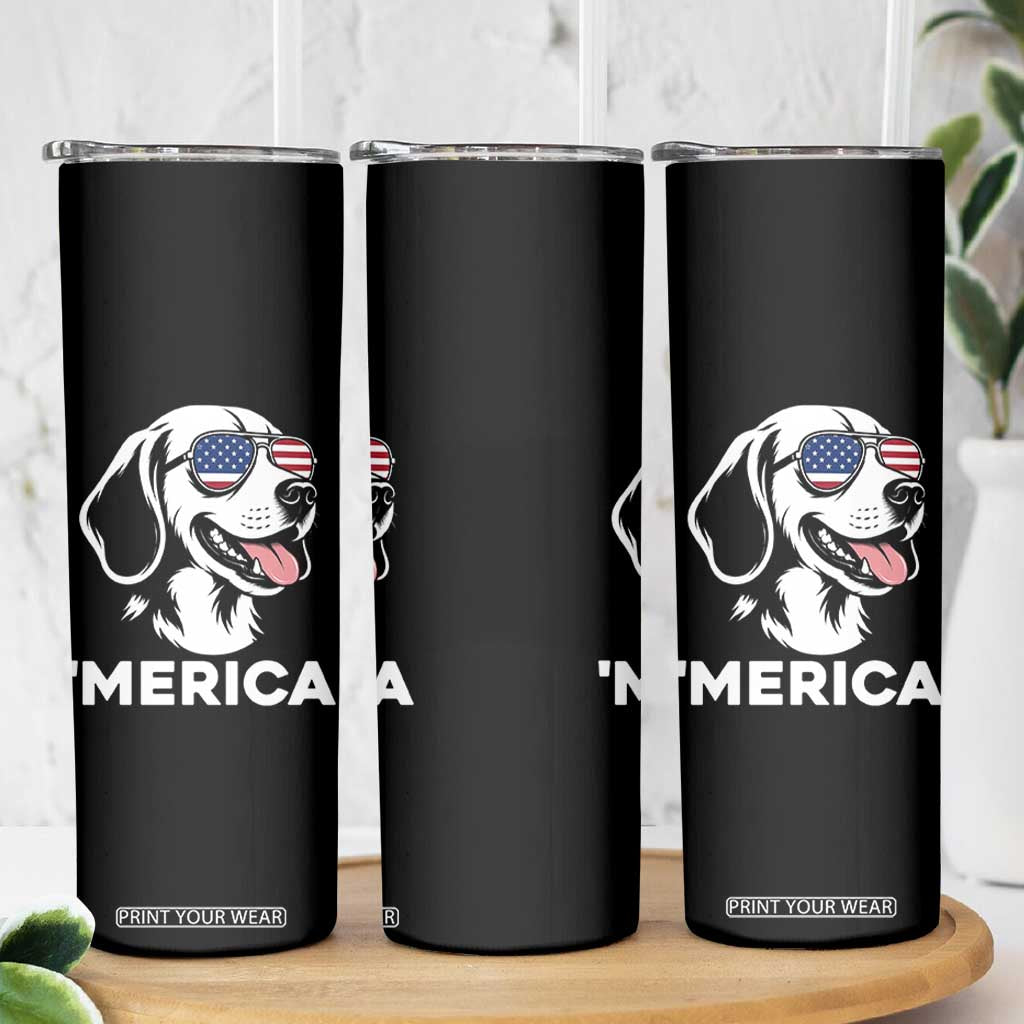 Funny Merica Beagle Lover 4th Of July Skinny Tumbler Patriotic Dog Gift TS12 Print Your Wear