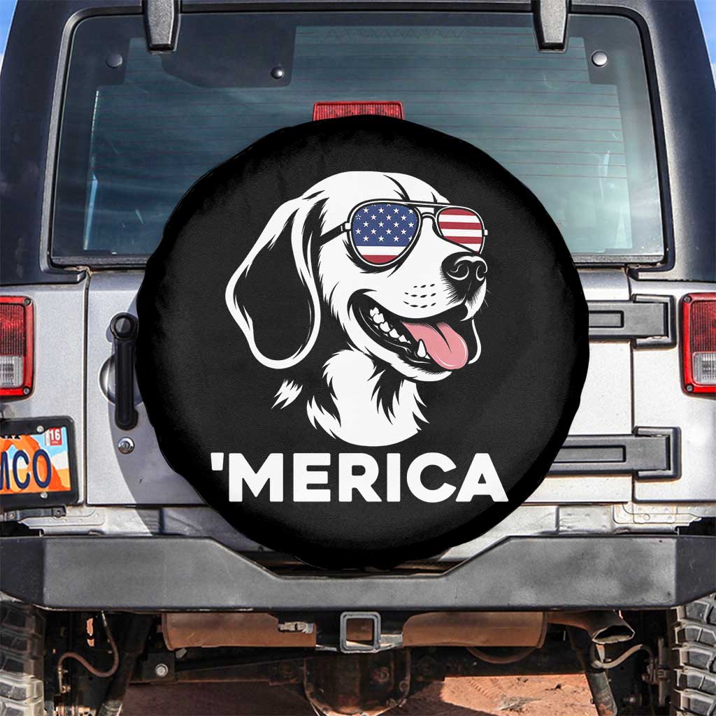 Funny Merica Beagle Lover 4th Of July Spare Tire Cover Patriotic Dog Gift TS12 No hole Black Print Your Wear