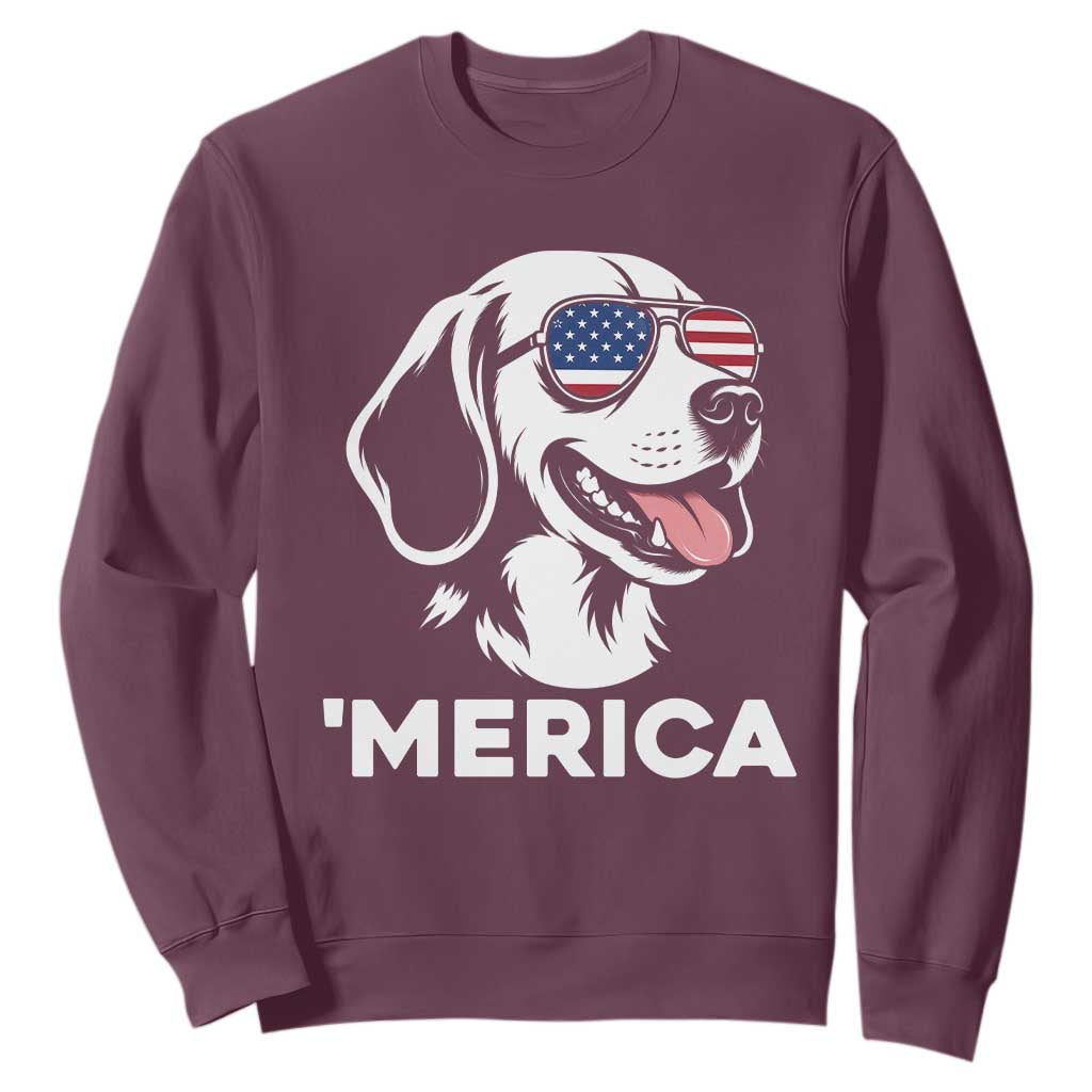 Funny Merica Beagle Lover 4th Of July Sweatshirt Patriotic Dog Gift