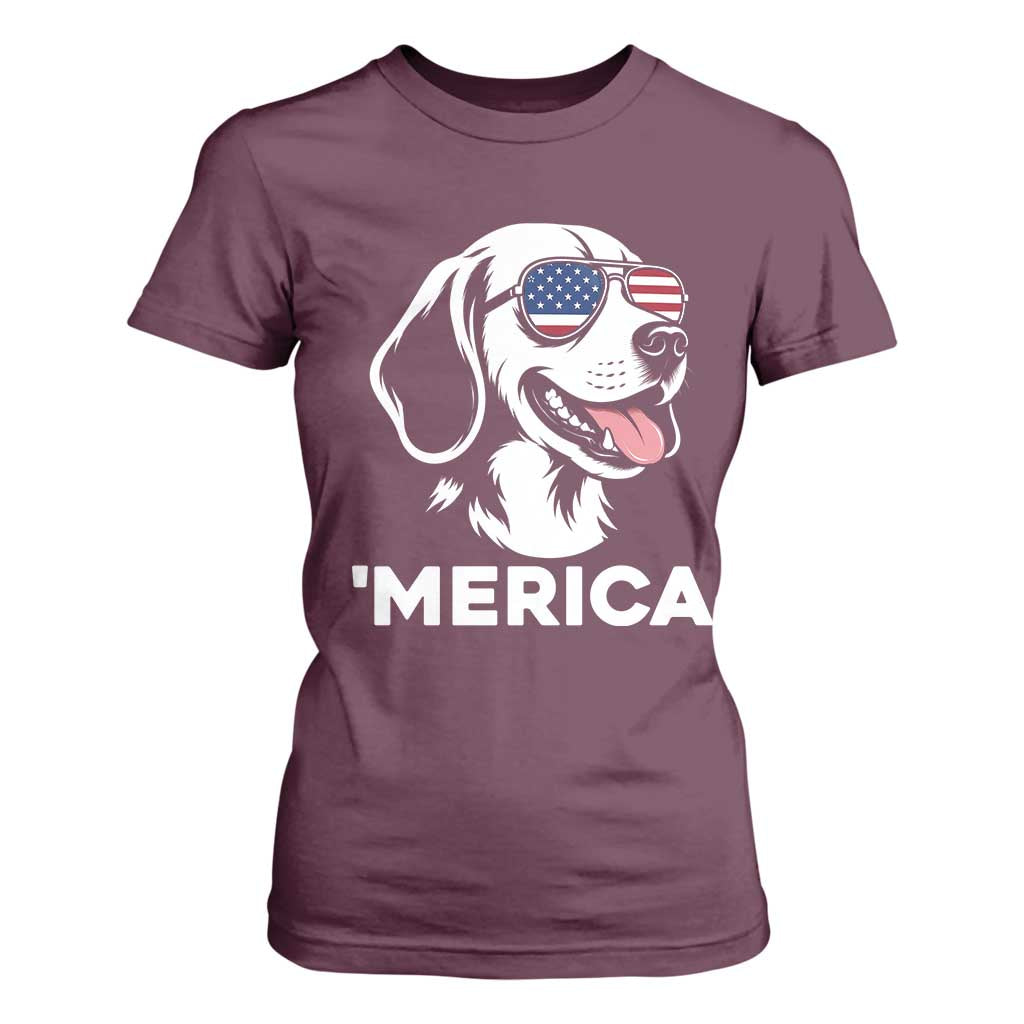 Funny Merica Beagle Lover 4th Of July T Shirt For Women Patriotic Dog Gift