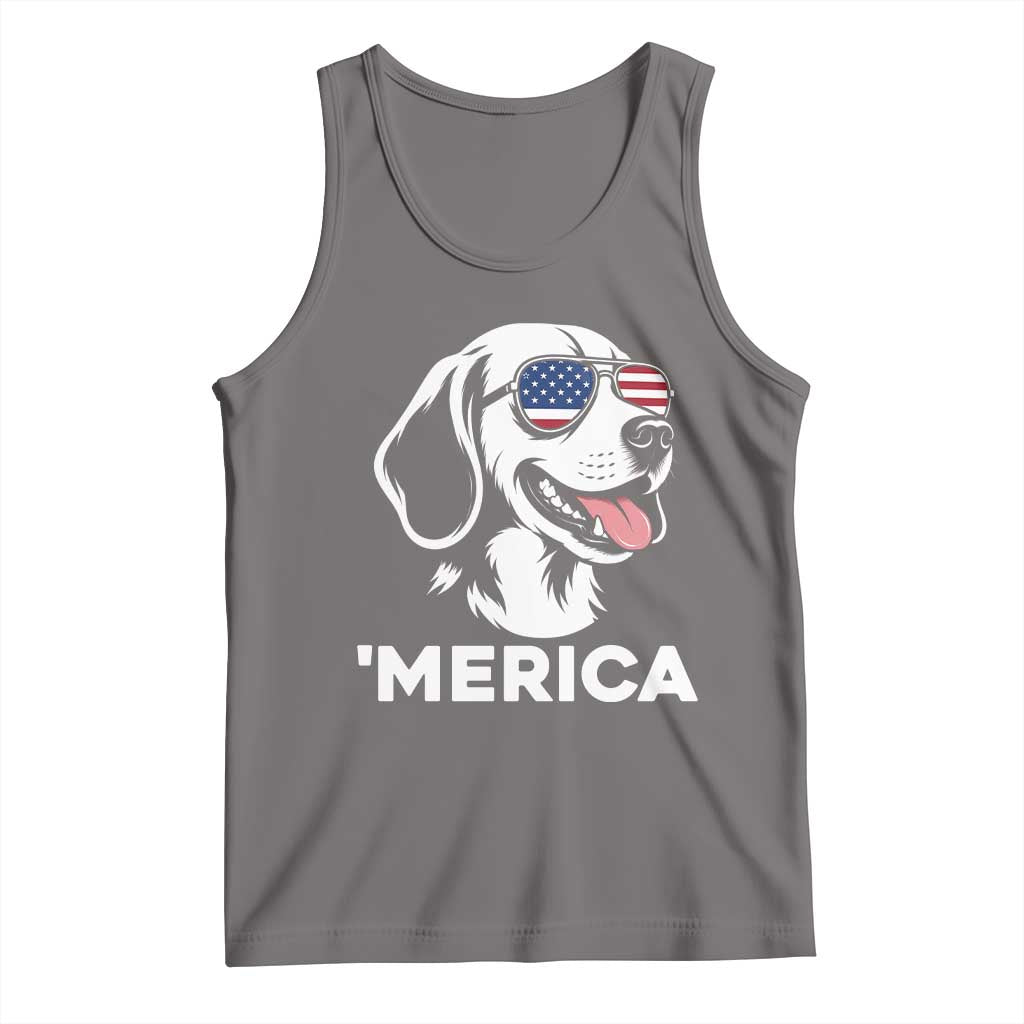 Funny Merica Beagle Lover 4th Of July Tank Top Patriotic Dog Gift TS12 Deep Heather Print Your Wear