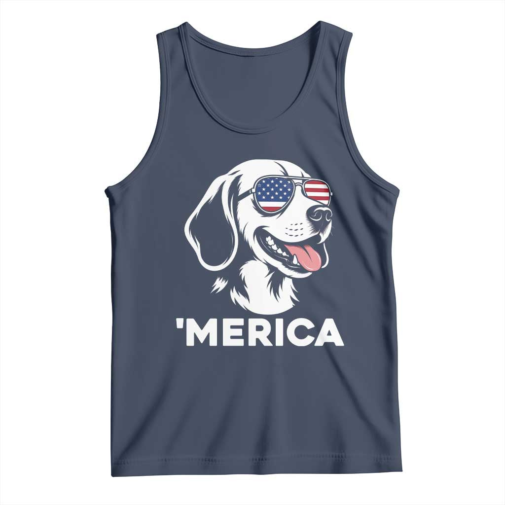 Funny Merica Beagle Lover 4th Of July Tank Top Patriotic Dog Gift TS12 Navy Print Your Wear