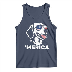 Funny Merica Beagle Lover 4th Of July Tank Top Patriotic Dog Gift TS12 Navy Print Your Wear
