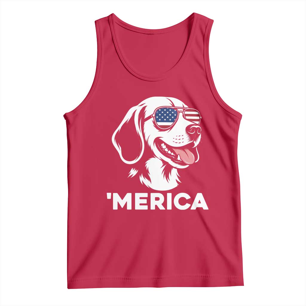 Funny Merica Beagle Lover 4th Of July Tank Top Patriotic Dog Gift TS12 Red Print Your Wear