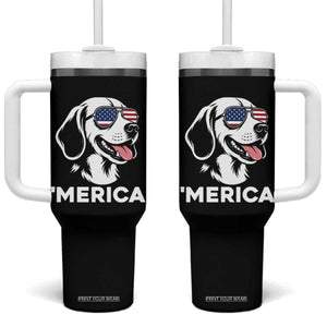 Funny Merica Beagle Lover 4th Of July Tumbler With Handle Patriotic Dog Gift