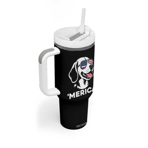 Funny Merica Beagle Lover 4th Of July Tumbler With Handle Patriotic Dog Gift