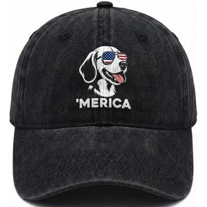 Funny Merica Beagle Lover 4th Of July Washed Cotton Baseball Cap Patriotic Dog Gift
