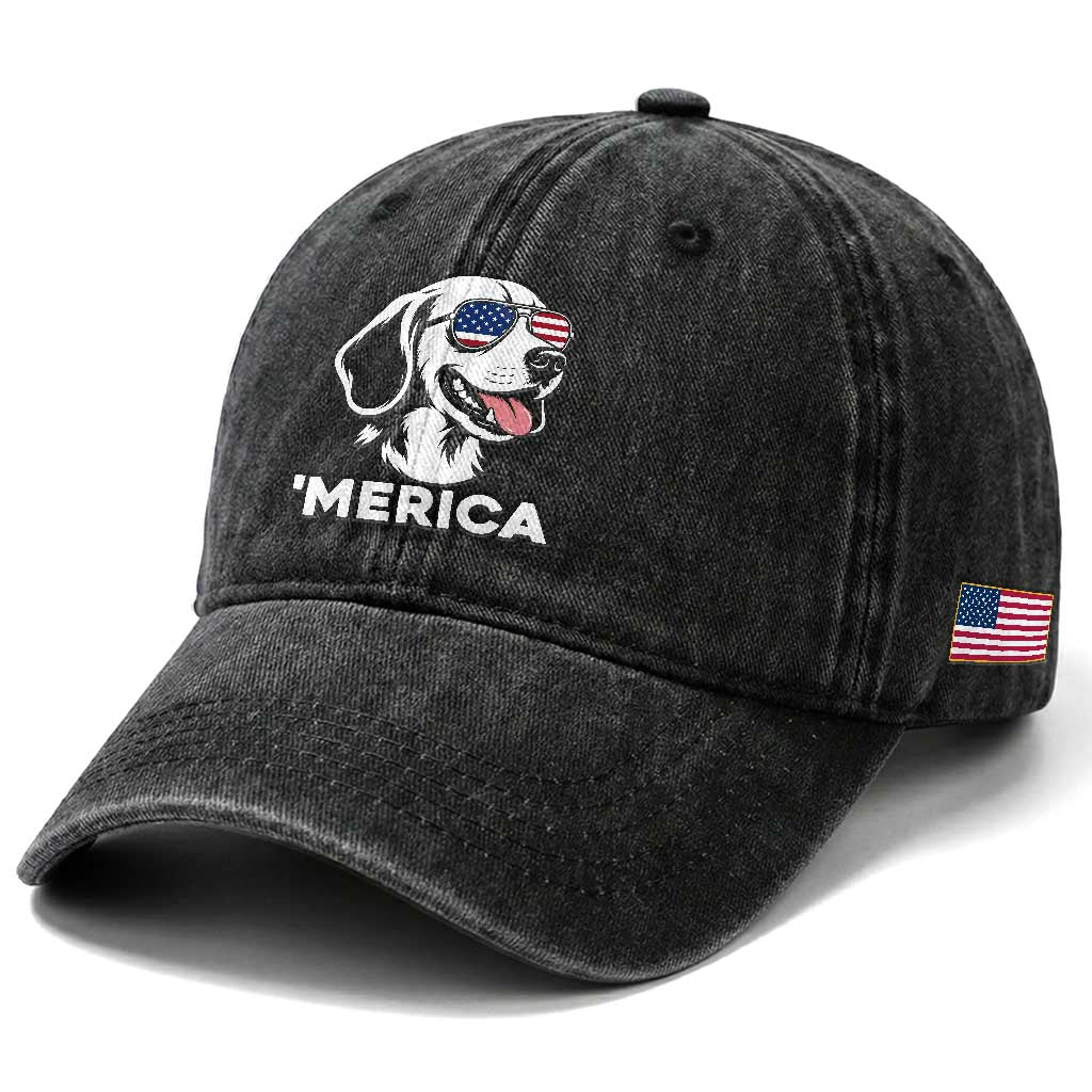 Funny Merica Beagle Lover 4th Of July Washed Cotton Baseball Cap Patriotic Dog Gift