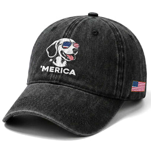 Funny Merica Beagle Lover 4th Of July Washed Cotton Baseball Cap Patriotic Dog Gift