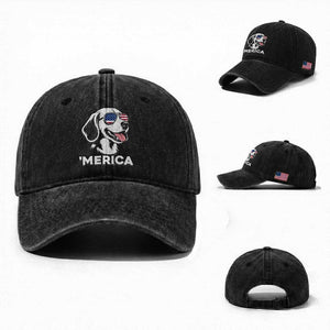 Funny Merica Beagle Lover 4th Of July Washed Cotton Baseball Cap Patriotic Dog Gift