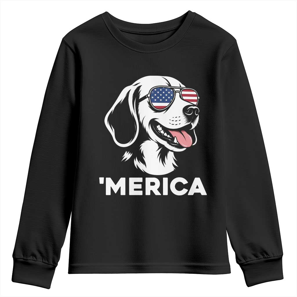 Funny Merica Beagle Lover 4th Of July Youth Sweatshirt Patriotic Dog Gift