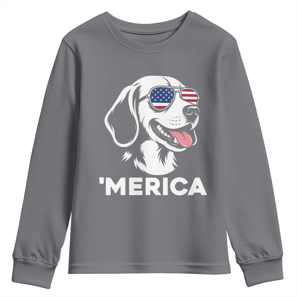 Funny Merica Beagle Lover 4th Of July Youth Sweatshirt Patriotic Dog Gift