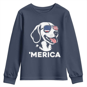 Funny Merica Beagle Lover 4th Of July Youth Sweatshirt Patriotic Dog Gift