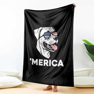Patriotic Boxer Lover 4th Of July Dog Throw Blanket American Flag Merica Pride