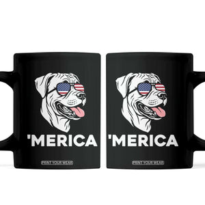 Patriotic Boxer Lover 4th Of July Dog Coffee Mug American Flag Merica Pride
