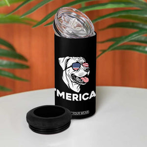 Patriotic Boxer Lover 4th Of July Dog 4 in 1 Can Cooler Tumbler American Flag Merica Pride TS12 Print Your Wear