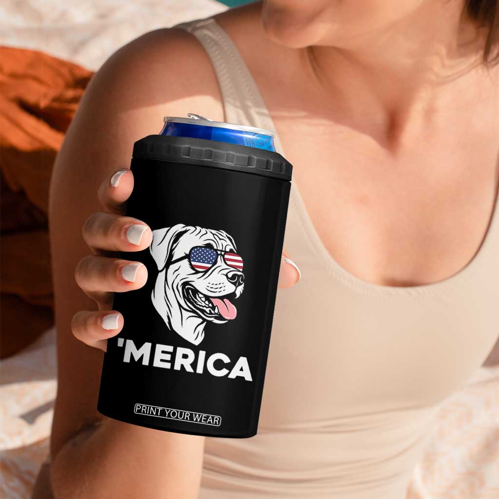 Patriotic Boxer Lover 4th Of July Dog 4 in 1 Can Cooler Tumbler American Flag Merica Pride TS12 Print Your Wear
