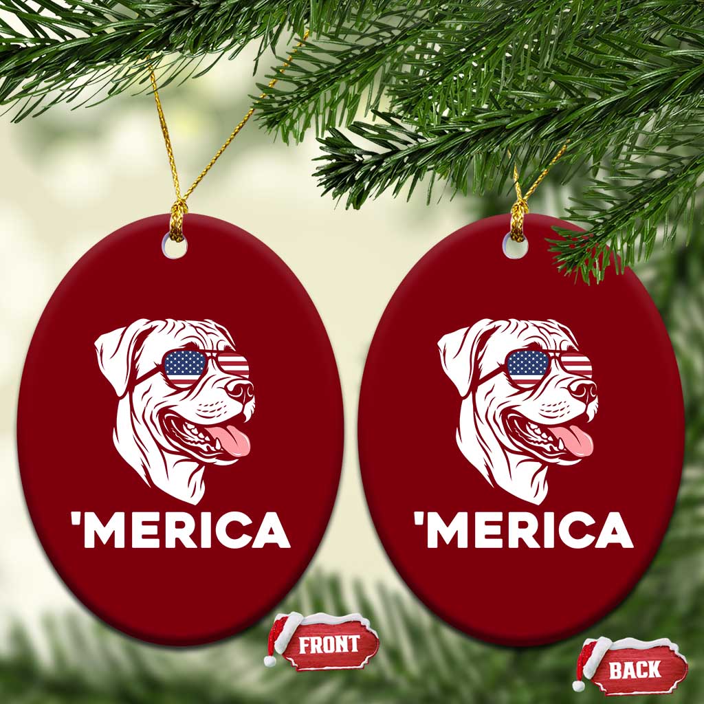 Patriotic Boxer Lover 4th Of July Dog Ceramic Ornament American Flag Merica Pride TS12 Print Your Wear