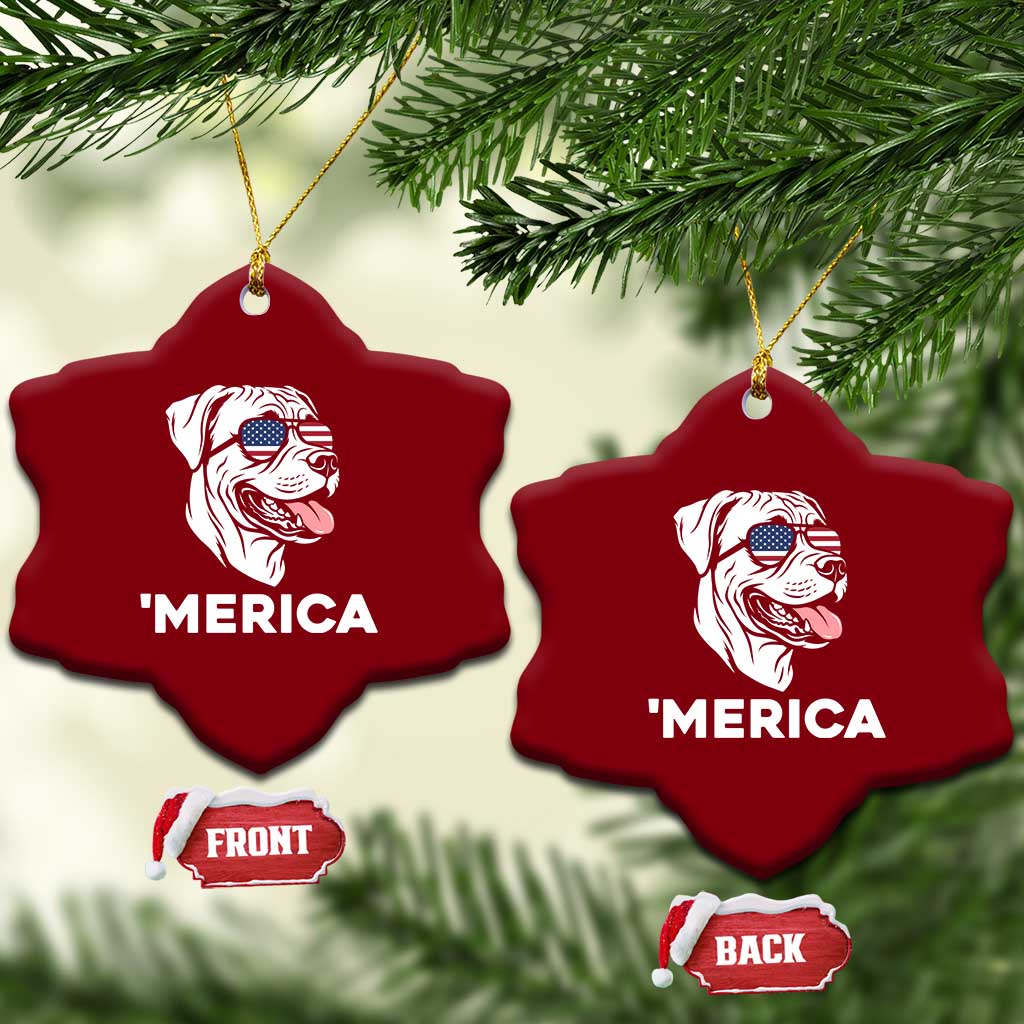 Patriotic Boxer Lover 4th Of July Dog Ceramic Ornament American Flag Merica Pride TS12 Print Your Wear