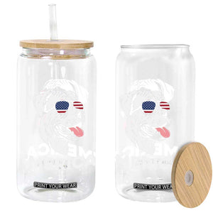 Patriotic Boxer Lover 4th Of July Dog Glass Can American Flag Merica Pride